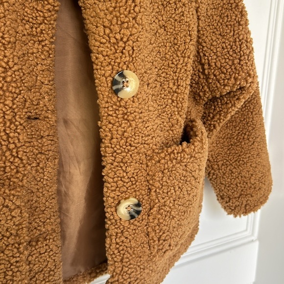 Wonder Nation Kids Brown Sherpa Teddy Button Down Coat Girls size 4-5 - Picture 11 of 11